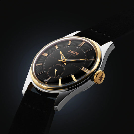 Apollo III - Onyx Black Gold Two Tone w/ Black Leather Strap