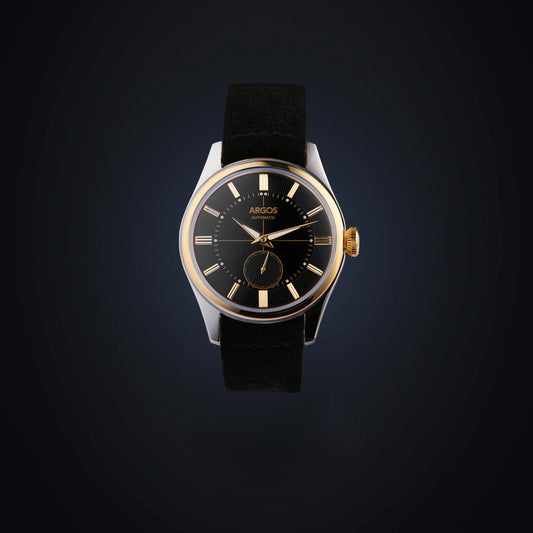 Apollo III - Onyx Black Gold Two Tone w/ Black Leather Strap