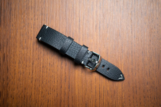 LS.02 Black Leather Strap