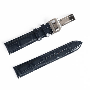 Royal Blue Crocodile Pattern Leather Strap