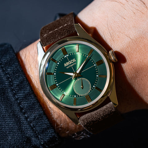 AP3.17 - Olive Green Gold w/ Leather Strap