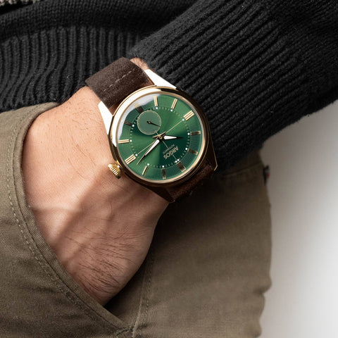 AP3.17 - Olive Green Gold w/ Leather Strap