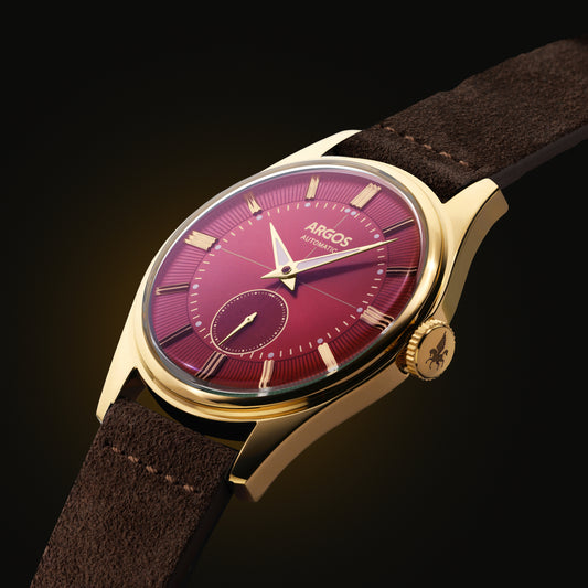 AP3.18 - Wine Red Gold w/ Leather Strap