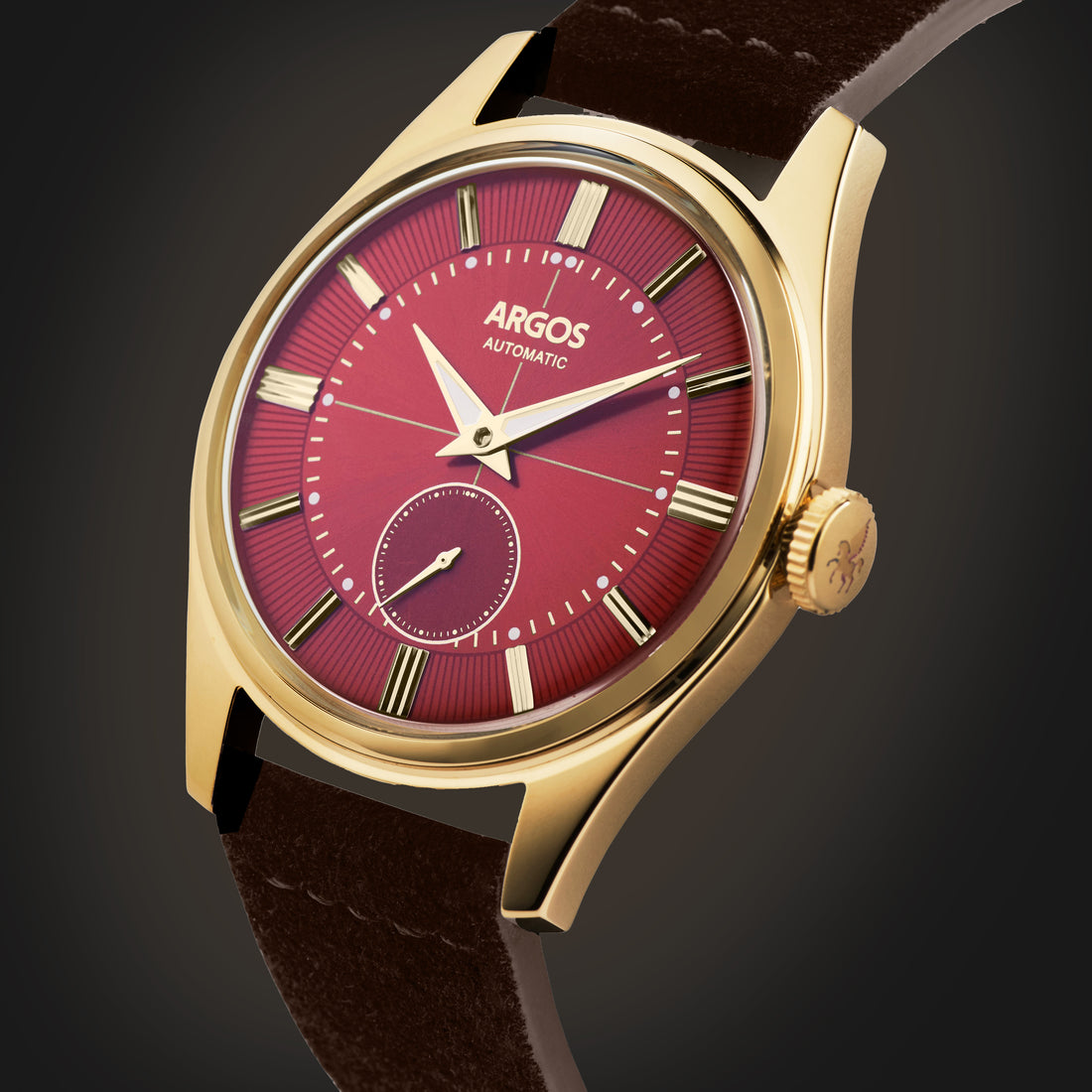 Apollo III - Wine Red Gold w/ Leather Strap