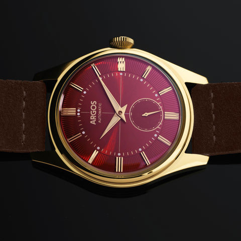 AP3.18 - Wine Red Gold w/ Leather Strap