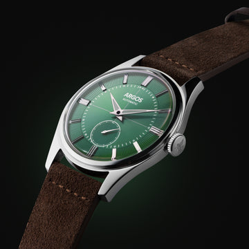 Apollo III - Olive Green Silver w/ Leather Strap