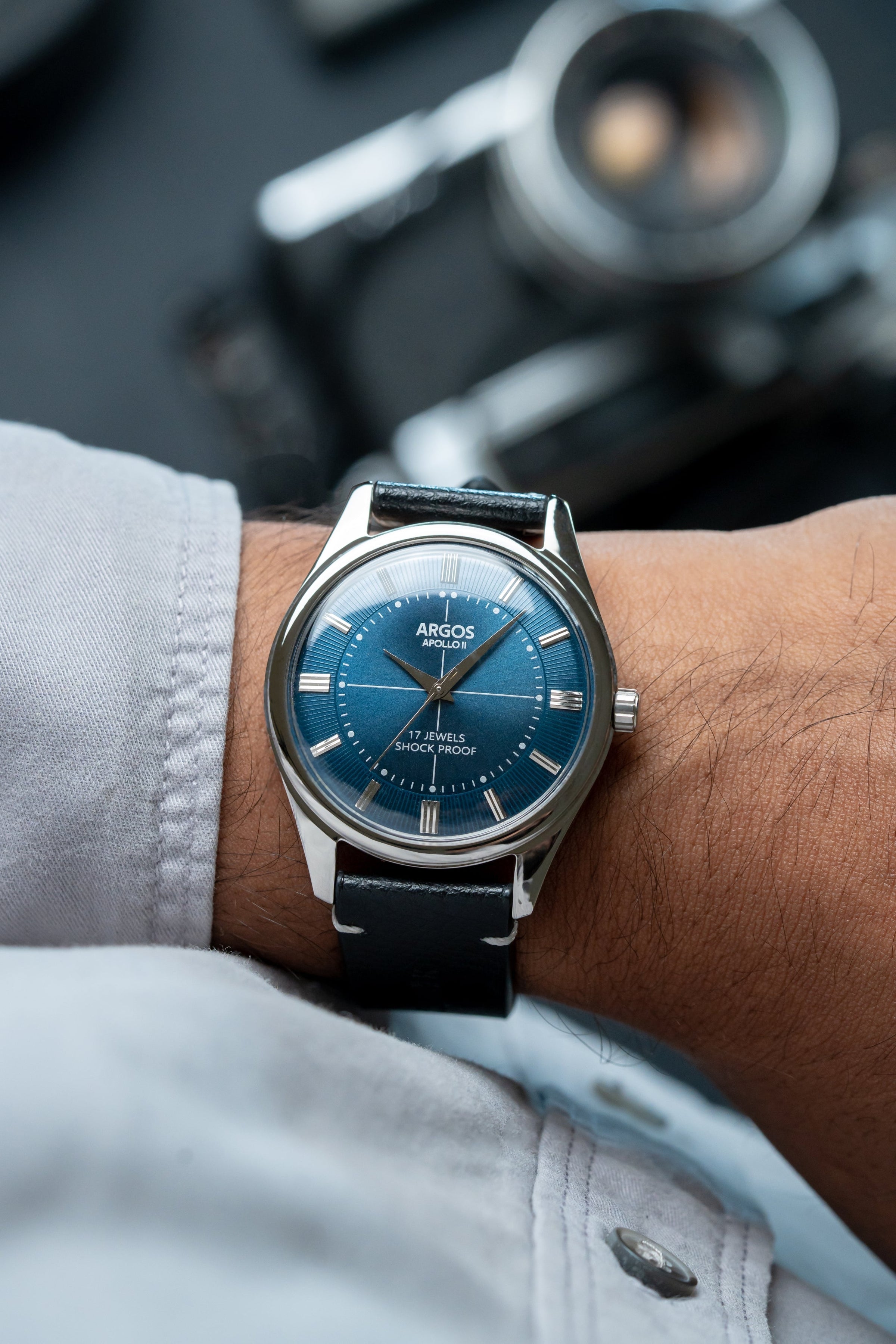 Argos Apollo II Ice Blue Silver Men's Mechanical Watch Argos